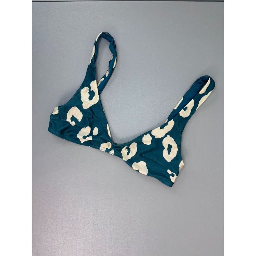 Zimmerman women's US 2-4 blue animal print bikini top unlined wireless
